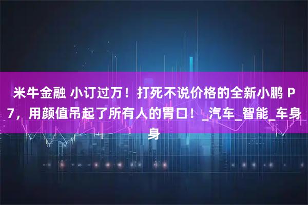 米牛金融 小订过万！打死不说价格的全新小鹏 P7，用颜值吊起了所有人的胃口！_汽车_智能_车身